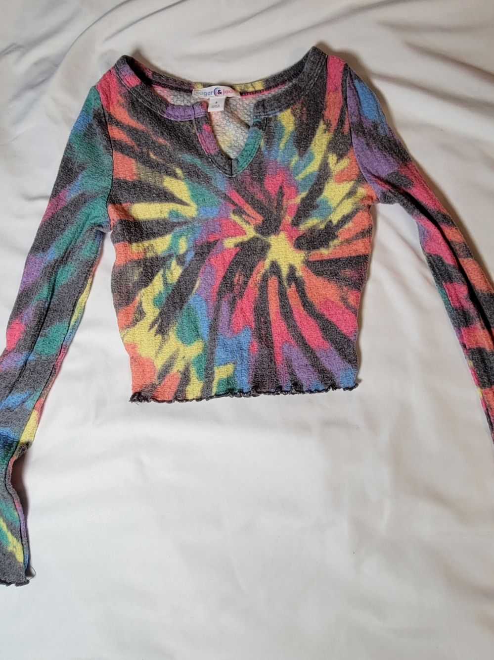 Sugar & Jade Girls' Multicolor Tie-Dye Pajama Top